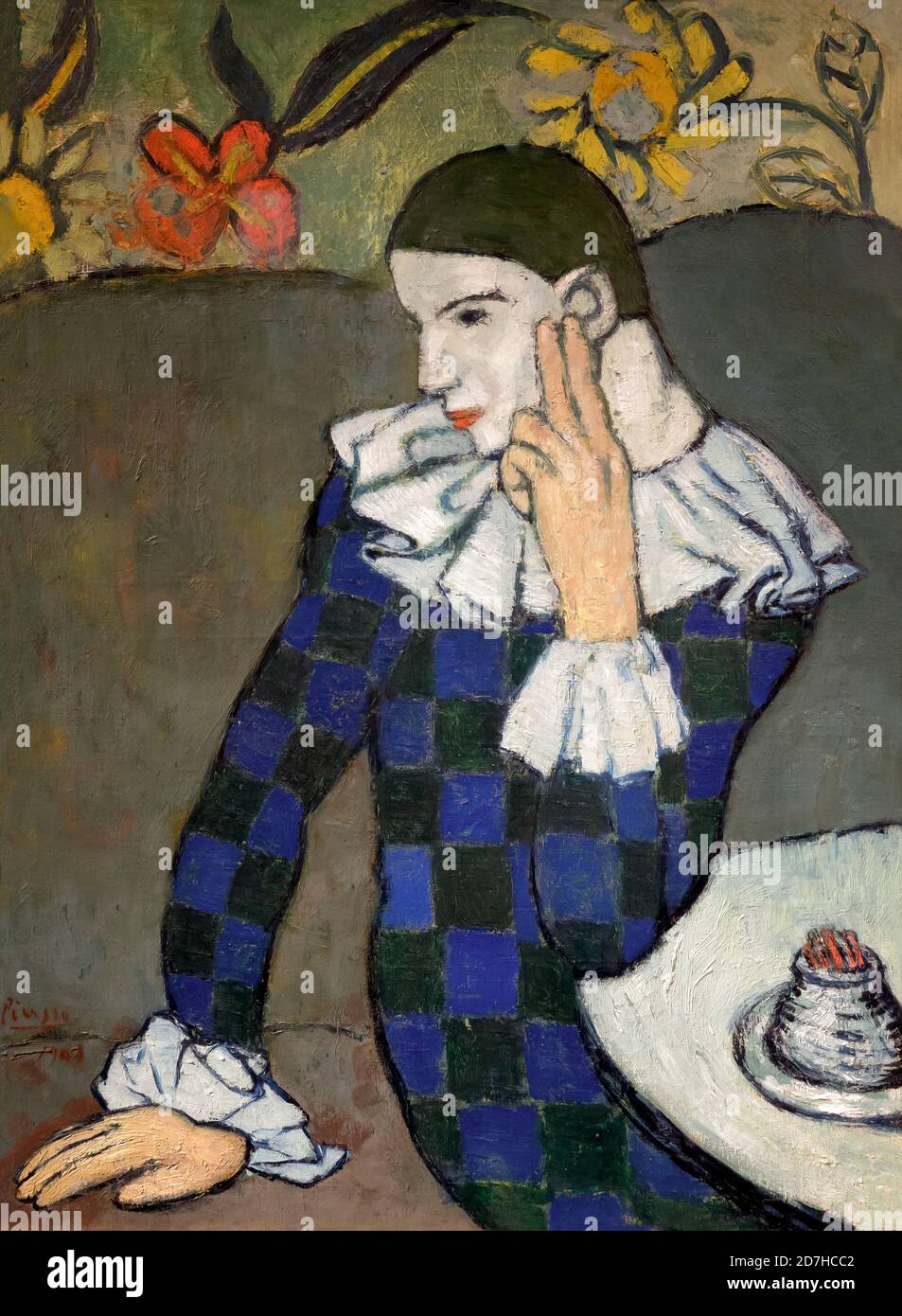 Arlequin assis, Pablo Picasso, 1901, Metropolitan Museum of Art, Manhattan, New York City, Etats-Unis, Amérique du Nord Banque D'Images