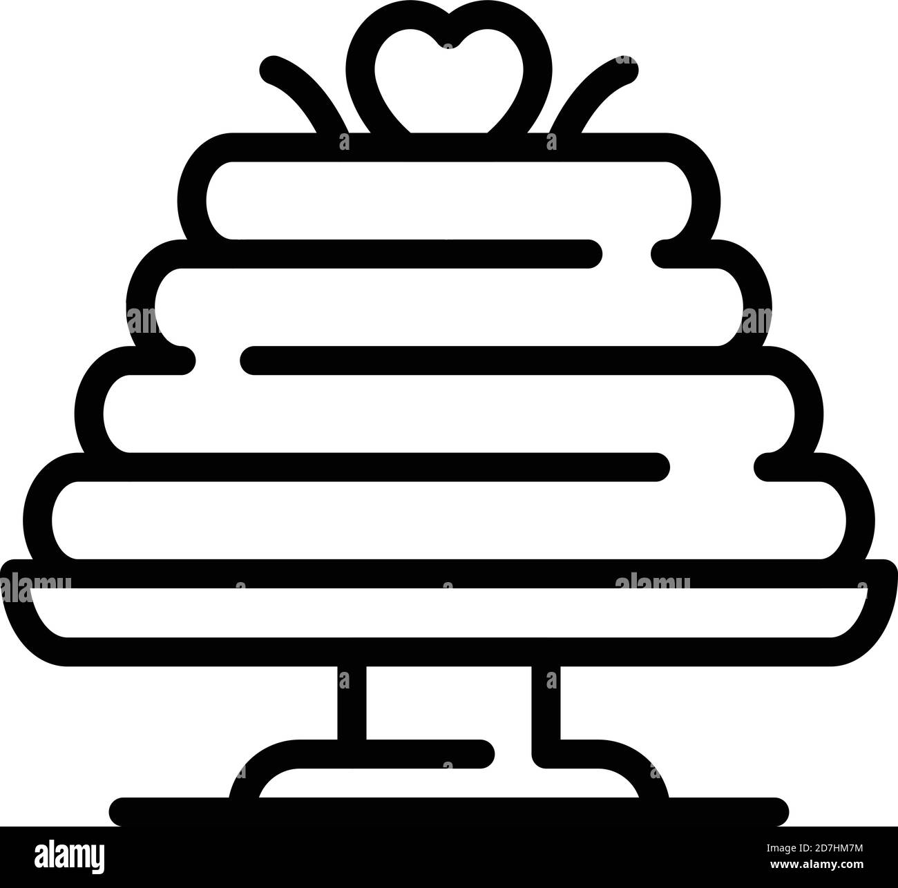 Adorable icône de gâteau en forme de plateau. Contour joli bac gâteau vecteur icône pour la conception de Web isolé sur fond blanc Illustration de Vecteur