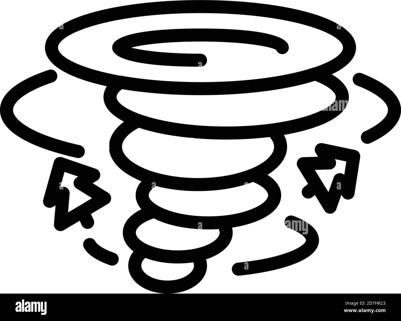 L'icône de tornade. L'icône Contour vectoriel tornade pour la conception web isolé sur fond blanc Illustration de Vecteur