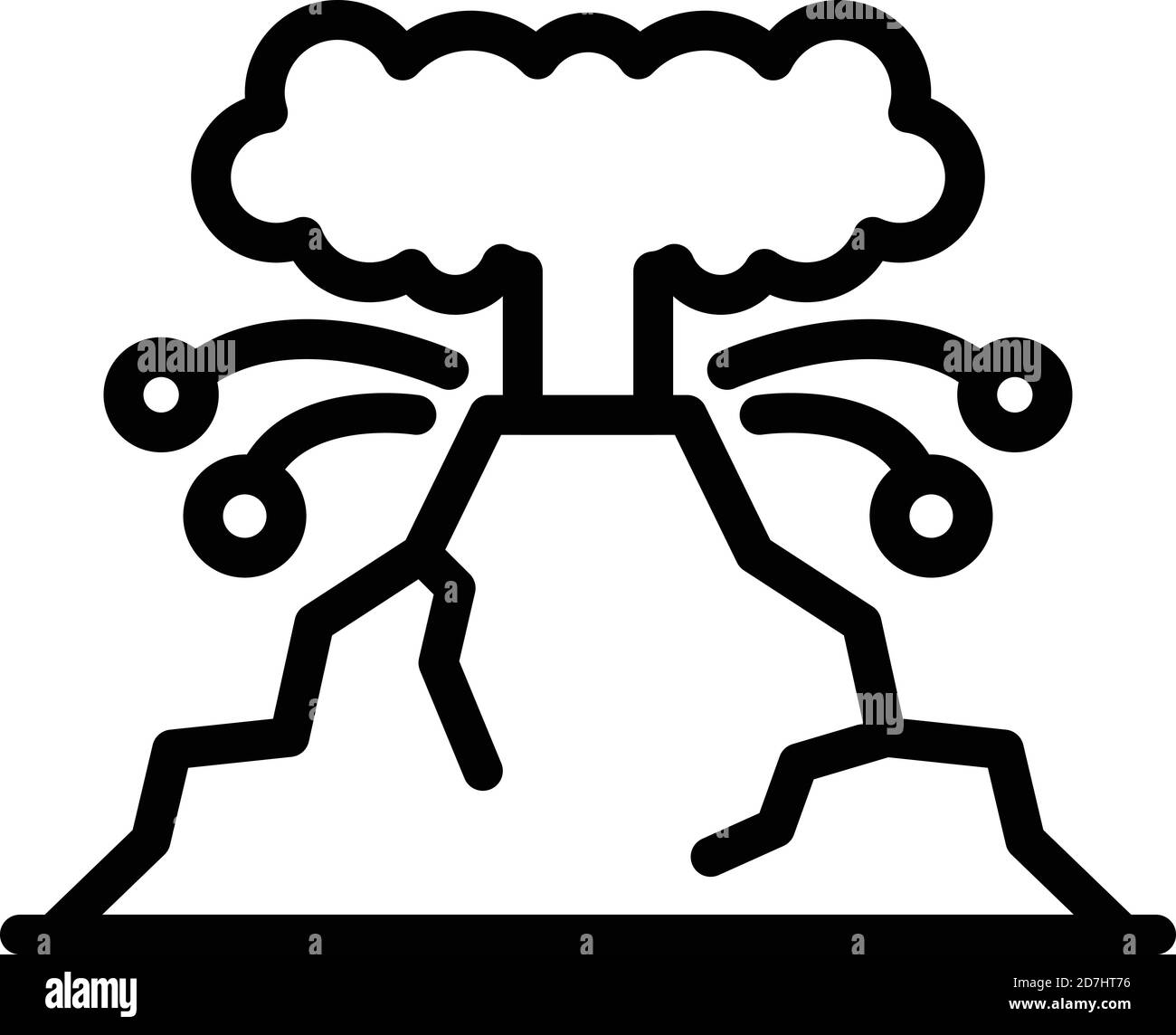 Icône d'éruption volcanique. Outline Volcano éruption vecteur icône pour la conception de Web isolé sur fond blanc Illustration de Vecteur