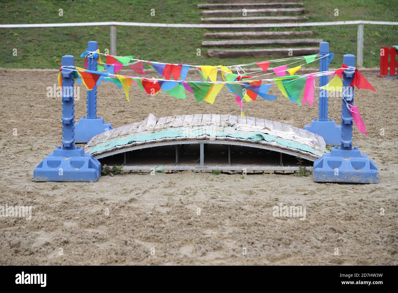 Idées pour construire un pont à cheval au centre équestre Banque D'Images