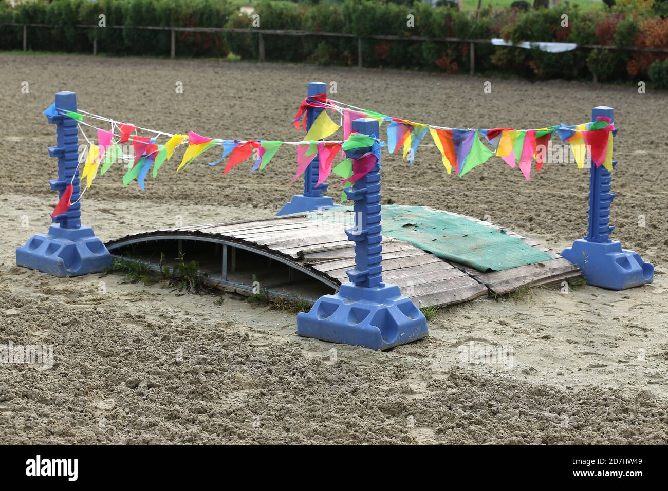 Idées pour construire un pont à cheval au centre équestre Banque D'Images