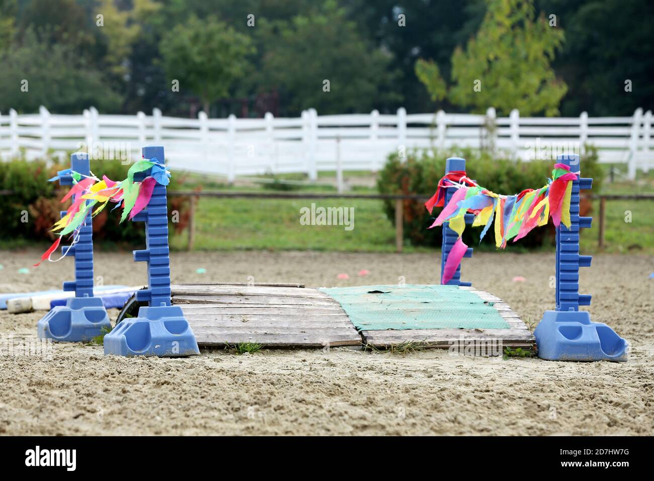 Apprenez à votre cheval à traverser un pont en toute confiance Banque D'Images