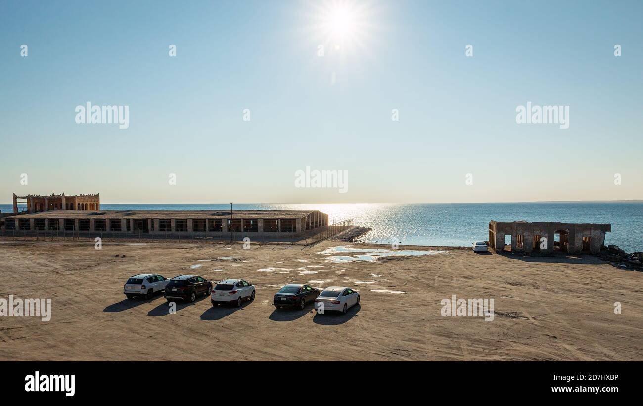 Vue du matin sur le vieux port historique d'Al-Uqair en Arabie Saoudite. Banque D'Images