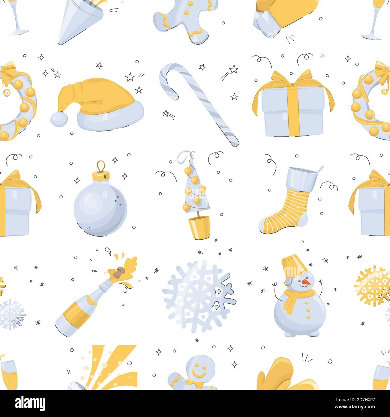 Motif vectoriel sans couture, concept de noël et du nouvel an. Illustration de Vecteur