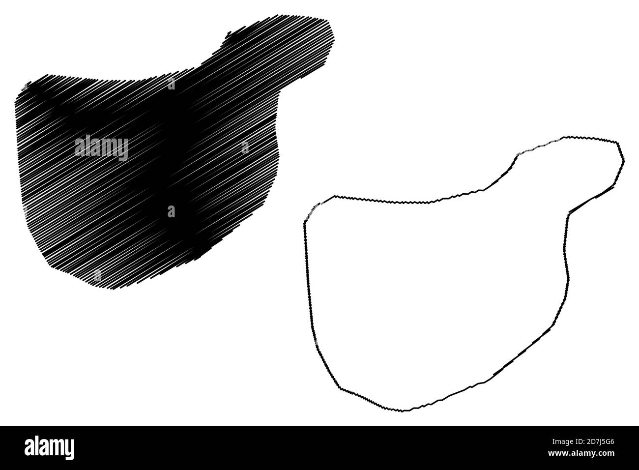 Bamenda City (République du Cameroun, département de Mezam) carte illustration vectorielle, scribble sketch carte de la ville d'Abakwa ou de la ville de Mankon Illustration de Vecteur