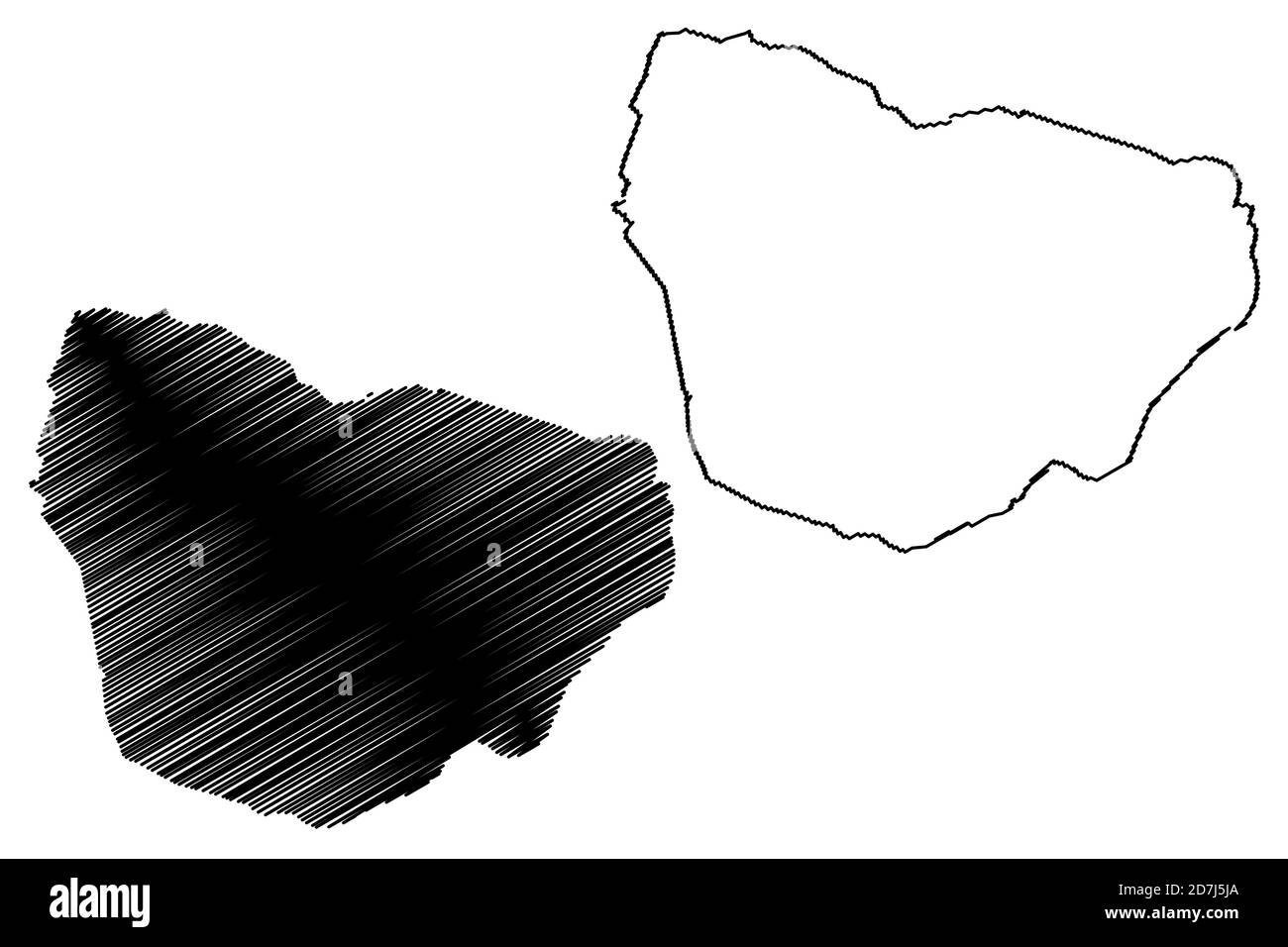 Illustration vectorielle de la carte de la ville de Bafoussam (République du Cameroun, département de Mifi), croquis de la carte de la ville de Bafoussam Illustration de Vecteur