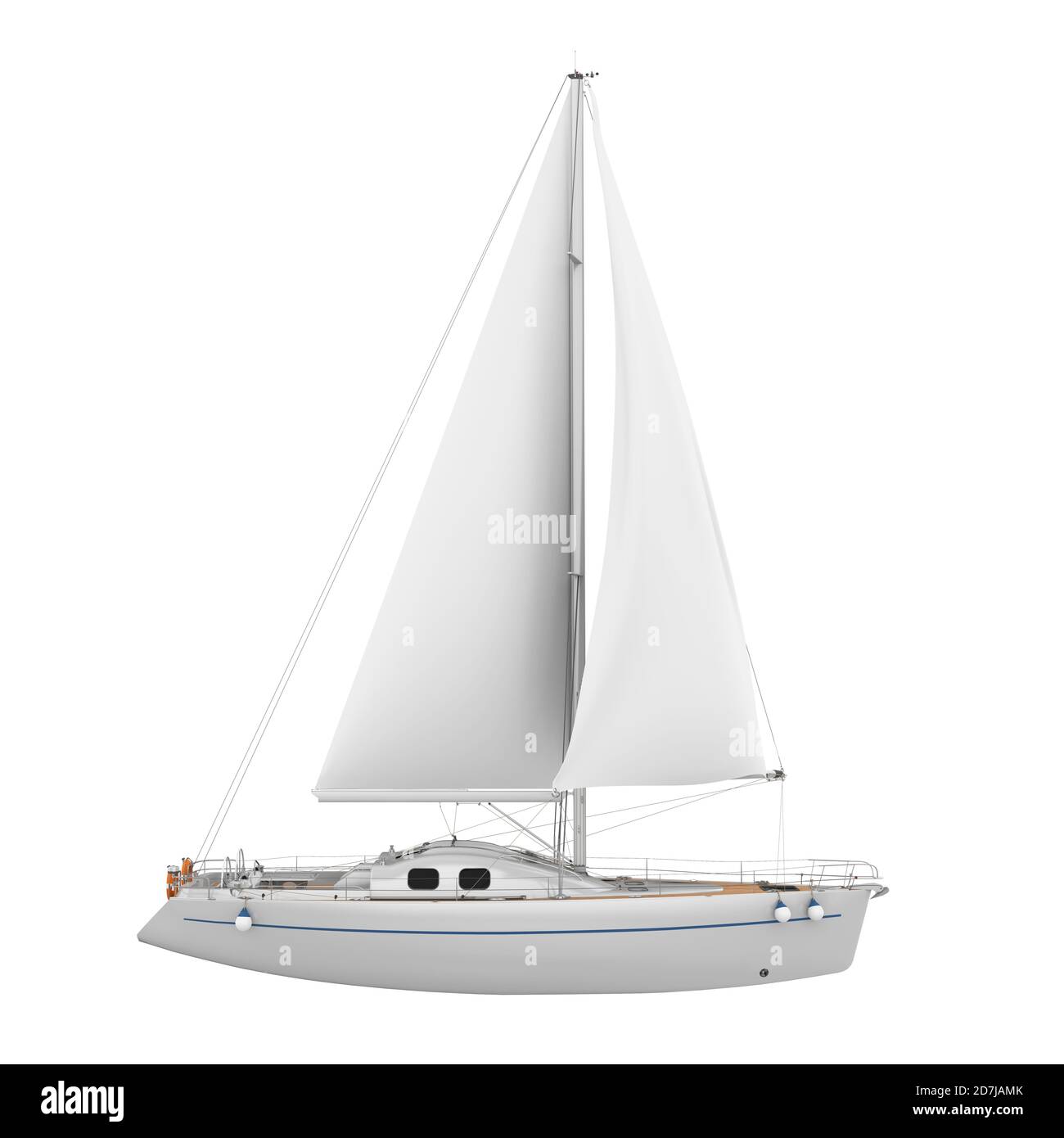 Yacht à voile isolé Banque D'Images