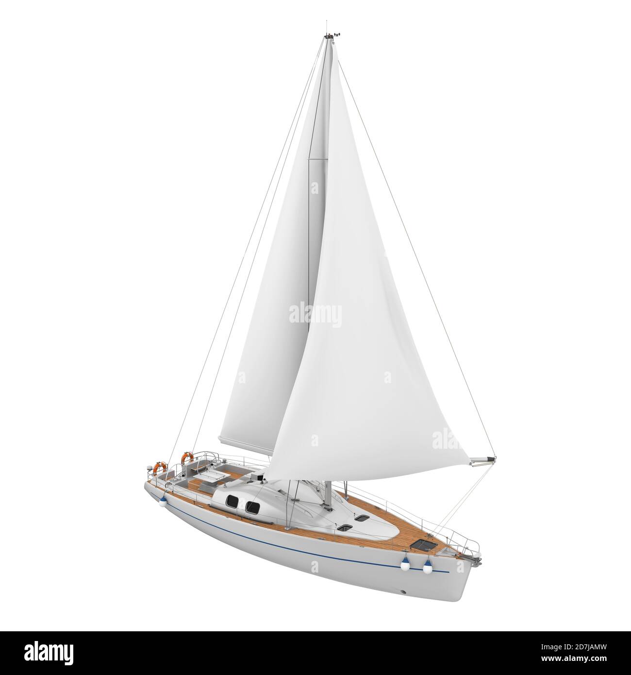 Yacht à voile isolé Banque D'Images