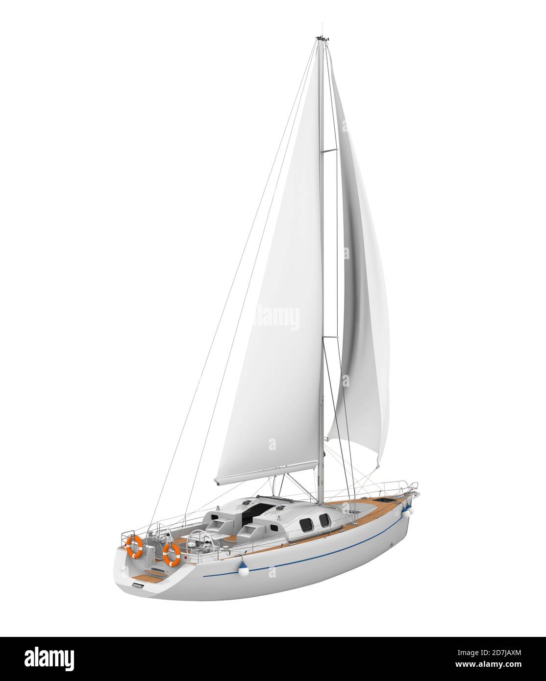 Yacht à voile isolé Banque D'Images