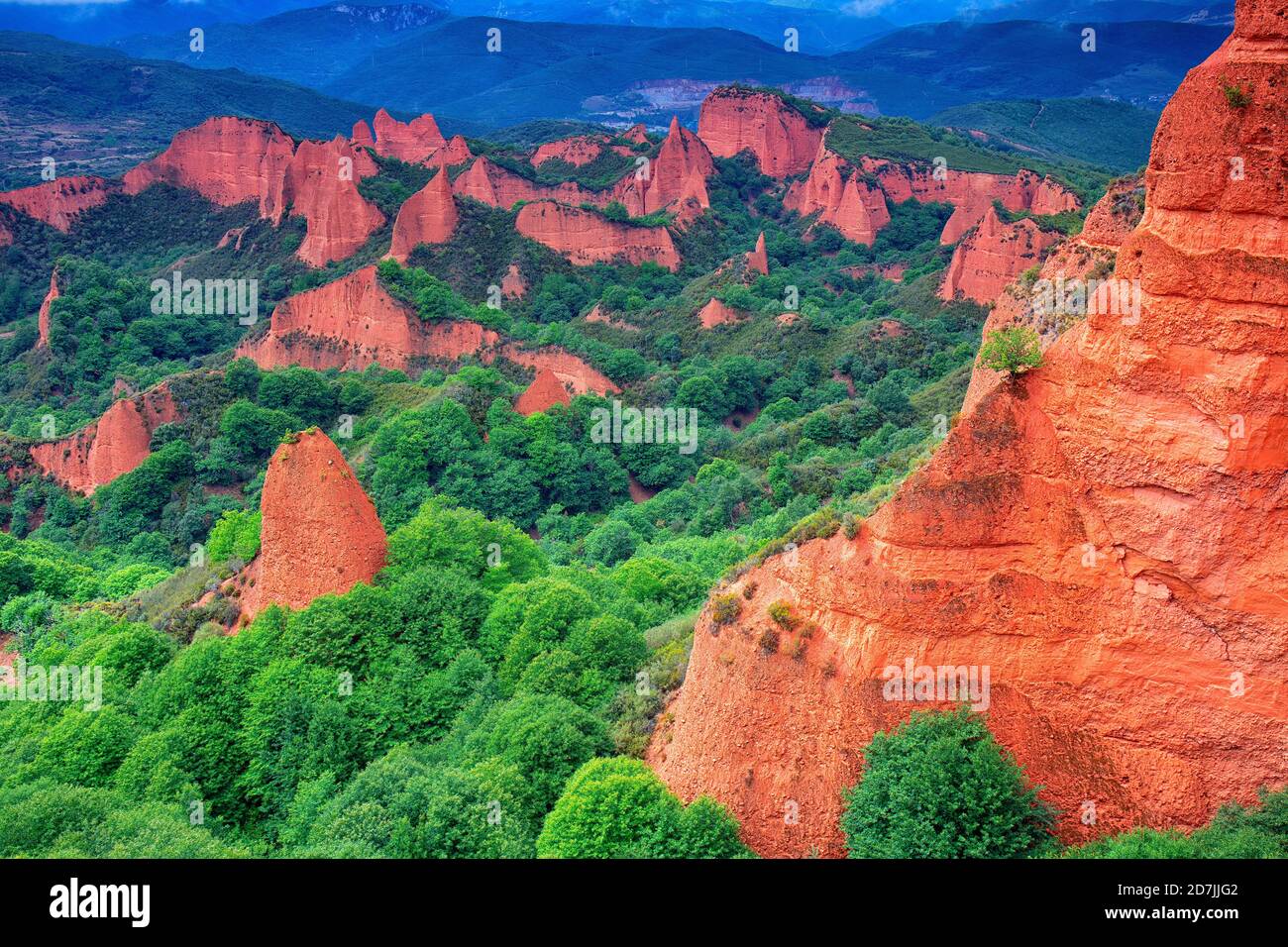 Espagne, province de Leon, vue panoramique de Las Medulas Banque D'Images