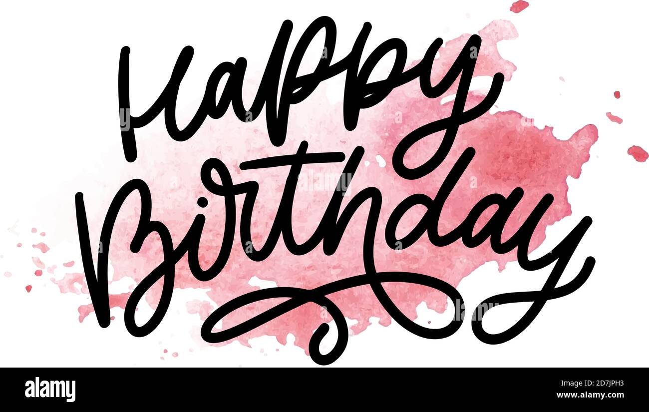 Joyeux Anniversaire Lettrage Calligraphie Vector Typographie Texte Illustration Image Vectorielle Stock Alamy