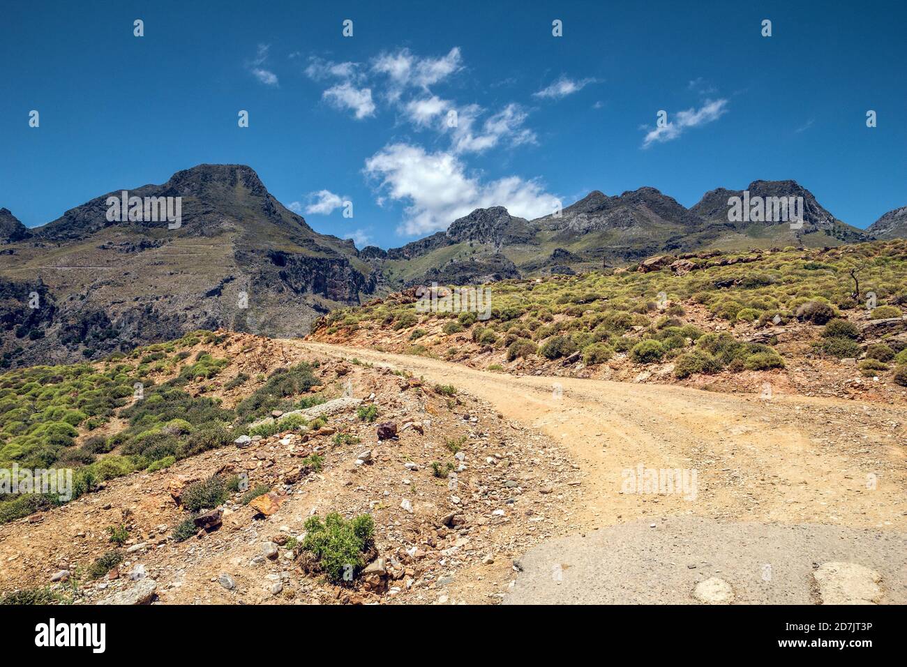 La route vers la montagne à Plakias, Crète, Grèce Banque D'Images