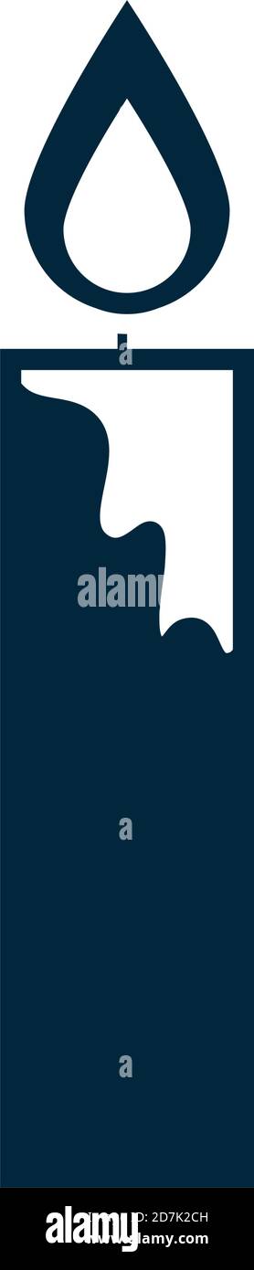 bougie allumée décoration lumière silhouette icône illustration vectorielle Illustration de Vecteur