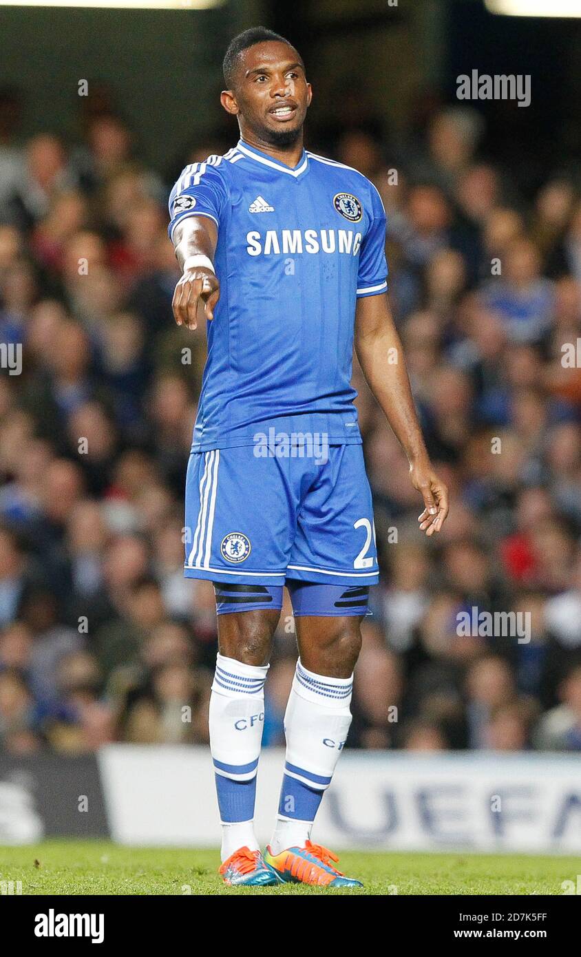 Samuel ETO'o du FC Chelsea lors de la Ligue des champions de l'UEFA, match de football entre le FC Chelsea et Paris Saint-Germain le 08 avril 2014 au stade Stamford Bridge à Paris, France - photo Laurent Lairys / DPPI Banque D'Images