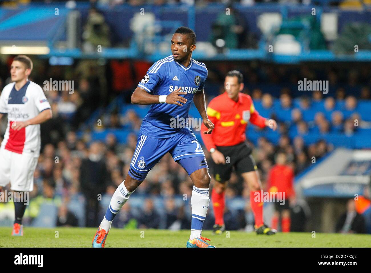 Samuel ETO'o du FC Chelsea lors de la Ligue des champions de l'UEFA, match de football entre le FC Chelsea et Paris Saint-Germain le 08 avril 2014 au stade Stamford Bridge à Paris, France - photo Laurent Lairys / DPPI Banque D'Images