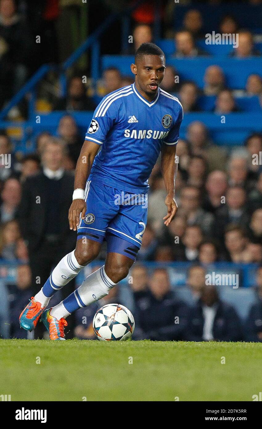Samuel ETO'o du FC Chelsea lors de la Ligue des champions de l'UEFA, match de football entre le FC Chelsea et Paris Saint-Germain le 08 avril 2014 au stade Stamford Bridge à Paris, France - photo Laurent Lairys / DPPI Banque D'Images