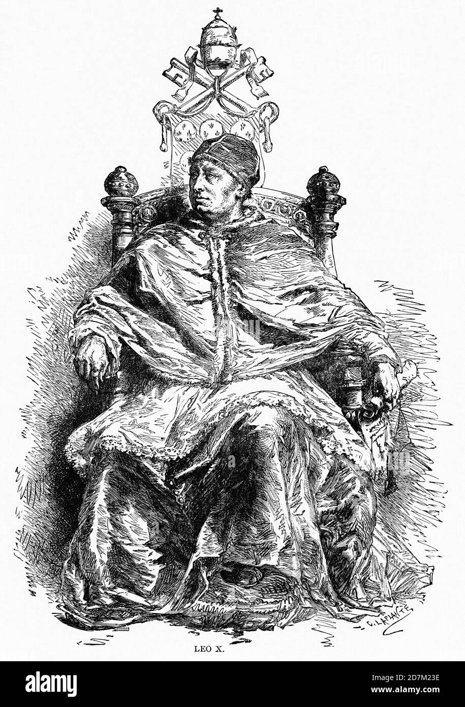 Leo X, Ridpath's History of the World, Volume III, par John Clark Ridpath, LL. D., Merrill & Baker Publishers, New York, 1897 Banque D'Images Leo X, Ridpath's History of the World, Volume III, par John Clark Ridpath, LL. D., Merrill & Baker Publishers, New York, 1897 Banque D'Images