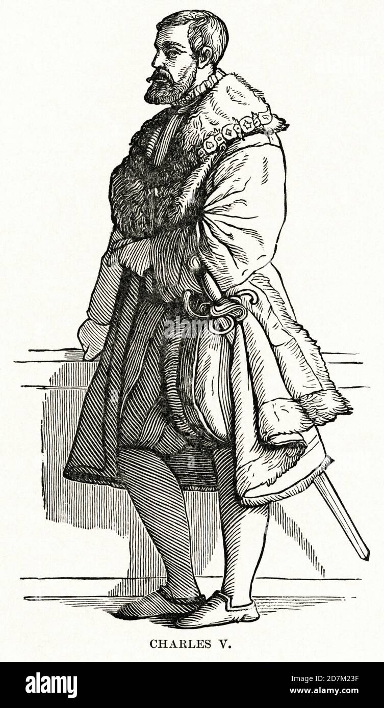 Charles V, Illuration, Histoire du monde de Ridpath, Volume III, par John Clark Ridpath, LL. D., Merrill & Baker Publishers, New York, 1897 Banque D'Images