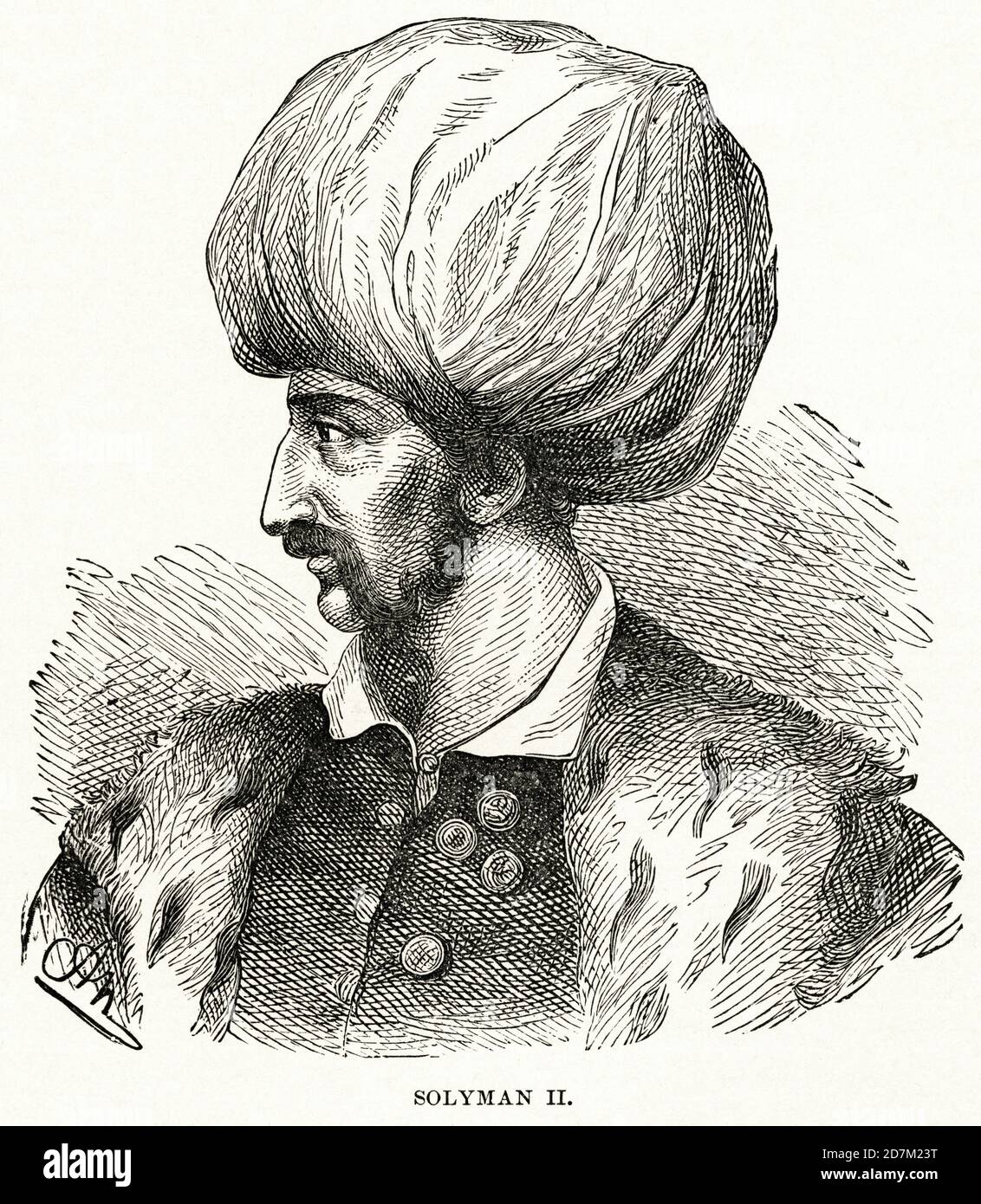 Soleyman II (Suleiman I), illustration, Ridpath's History of the World, Volume III, par John Clark Ridpath, LL. D., Merrill & Baker Publishers, New York, 1897 Banque D'Images