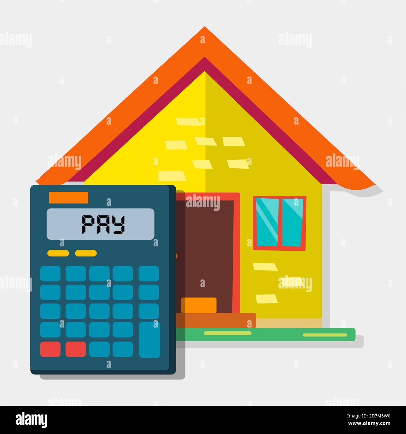 maison avec calculatrice pour un prêt un symbole de concept de maison illustration vectorielle Illustration de Vecteur