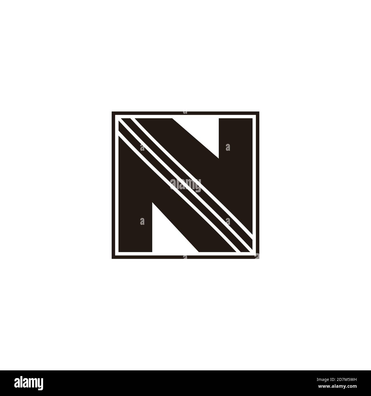 abstrait lettre n rayures carré mouvement géométrique logo vecteur Illustration de Vecteur