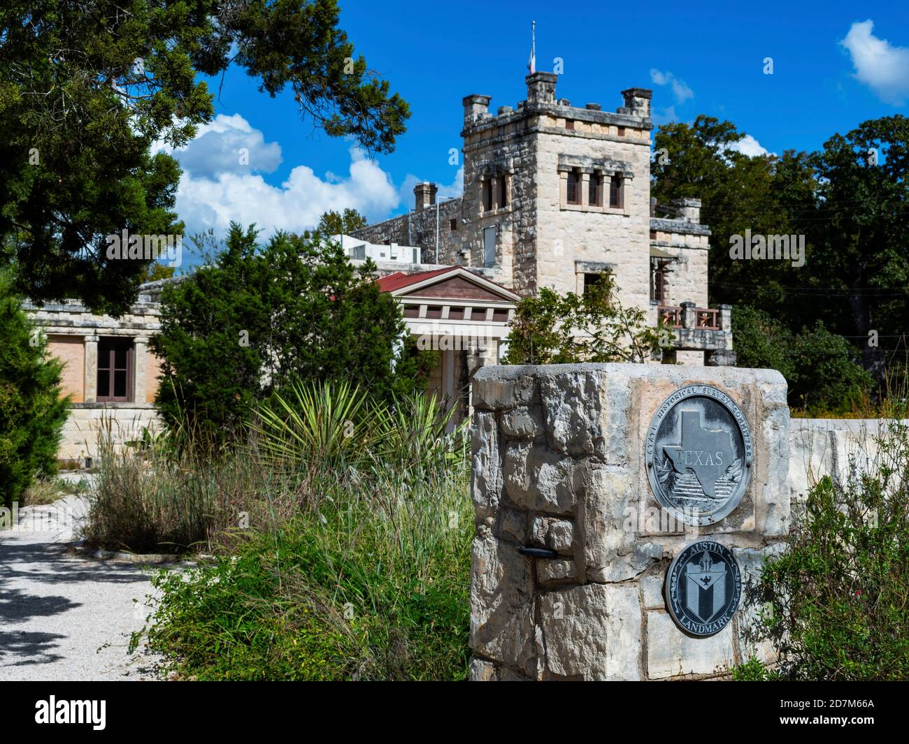 Jardin et extérieur du musée Elisabet Ney dans le quartier historique de Hyde Park (304 East 44th Street, Austin, Texas, Etats-Unis) Banque D'Images