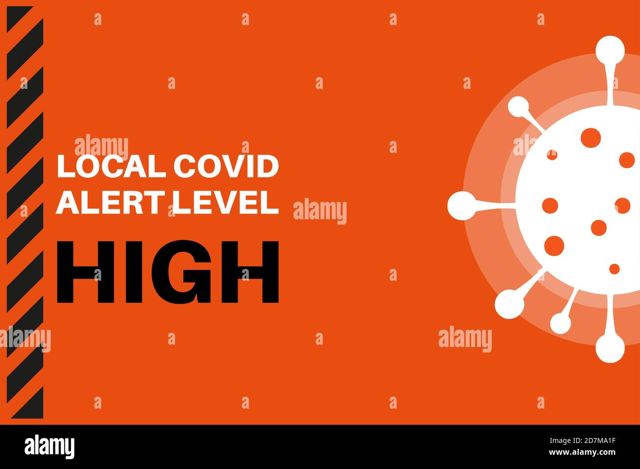 Illustration du vecteur de niveau d'alerte local Covid élevé (niveau 2) Illustration de Vecteur