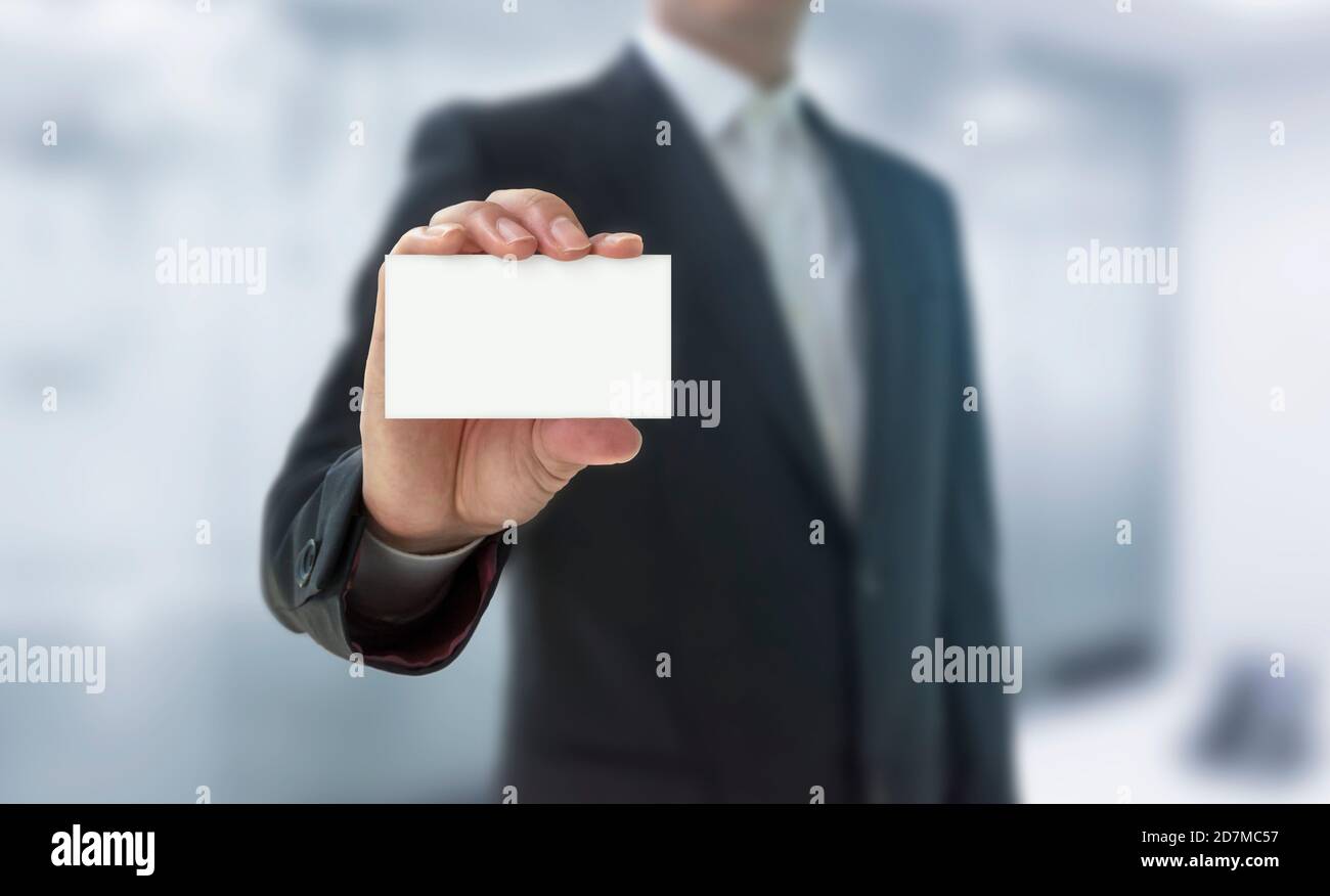 carte de visite et homme Banque D'Images