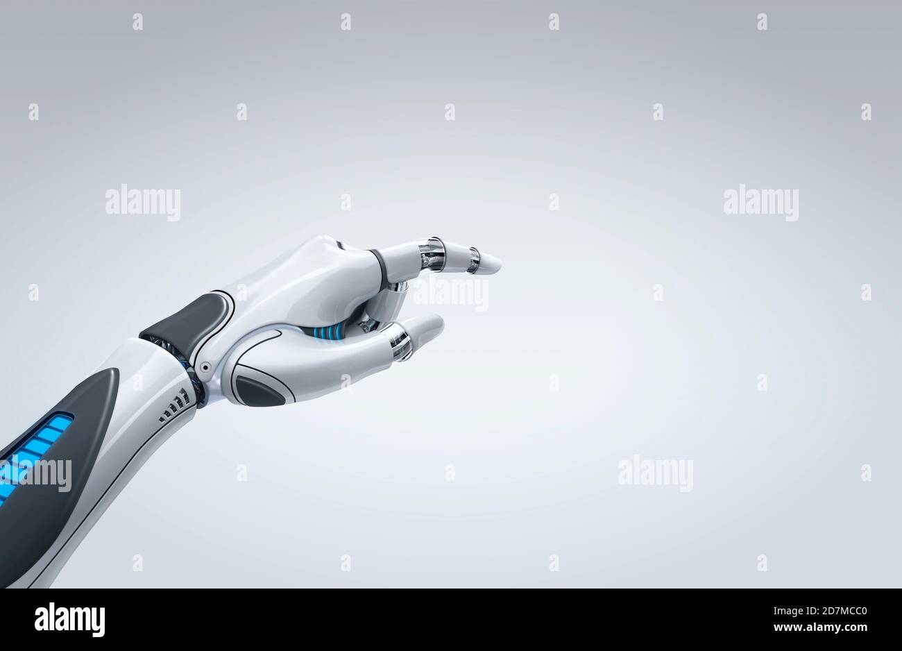 Main robotique avec graphique virtuel Banque D'Images