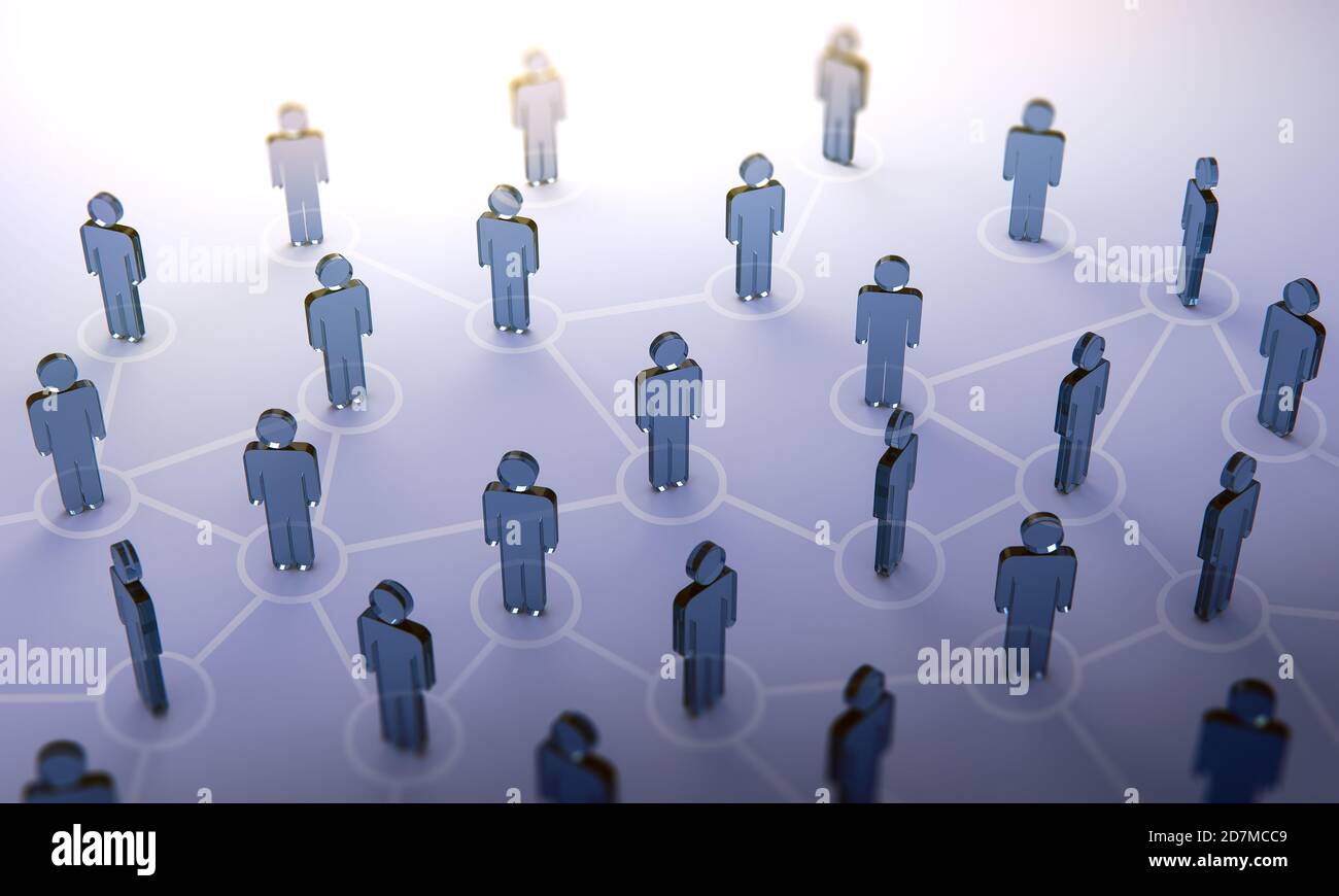 Hors du réseau social. Image générée numériquement. Illustration 3D. Banque D'Images