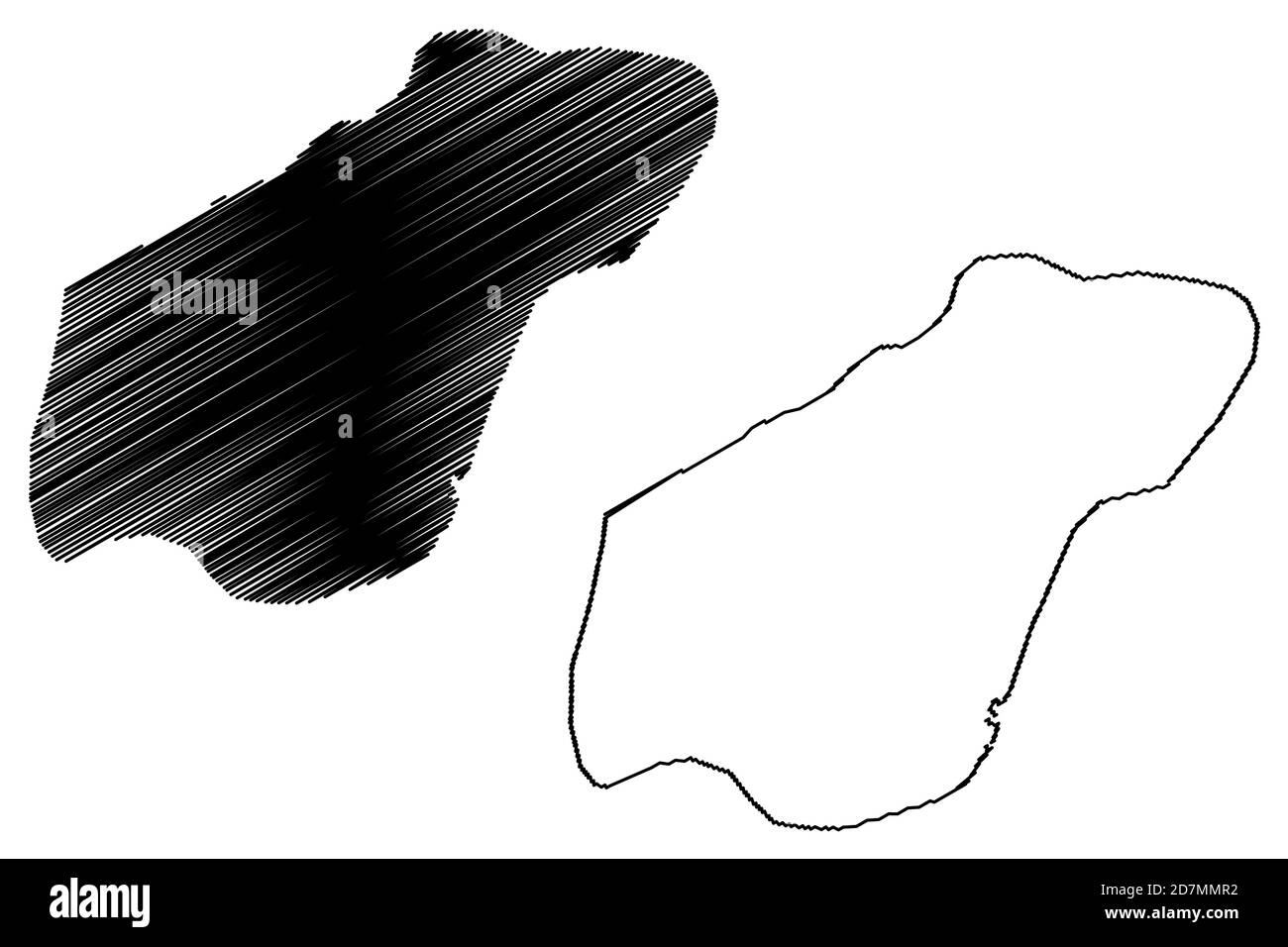 Ville de Garoua (République du Cameroun, département de Benoue) carte illustration vectorielle, scribble plan carte de la ville de Garua Illustration de Vecteur