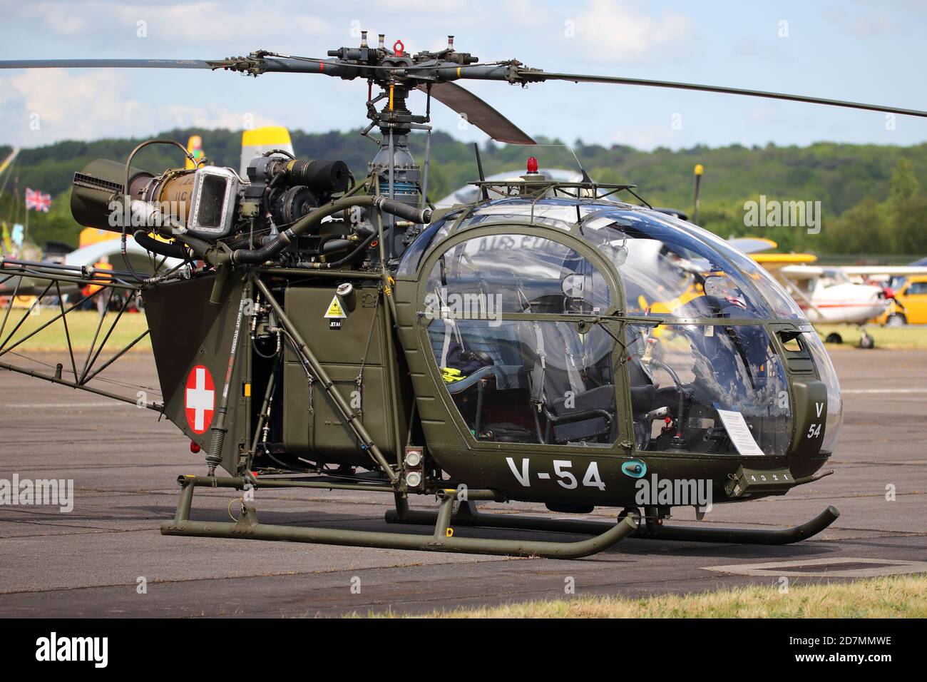 V-54 se.3130 hélicoptère Alouette G-BVSD à l'Abingdon Air & Country Show 2017, Royaume-Uni Banque D'Images