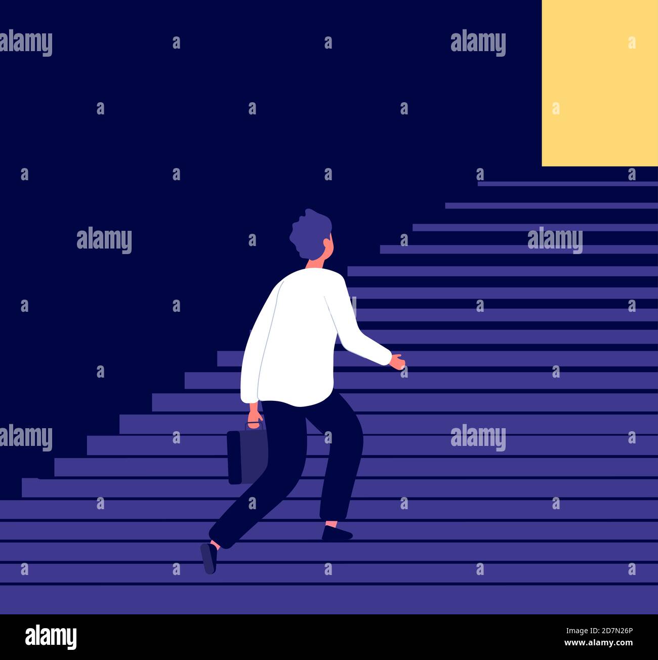 Homme grimpant sur les marches. Succès dans la croissance de carrière d'homme d'affaires défi de développement personnel. Aspirations ambitieuses aux buts vecteur concept. Illustration de l'homme d'affaires grimpant l'escalier, carrière vers le haut Illustration de Vecteur