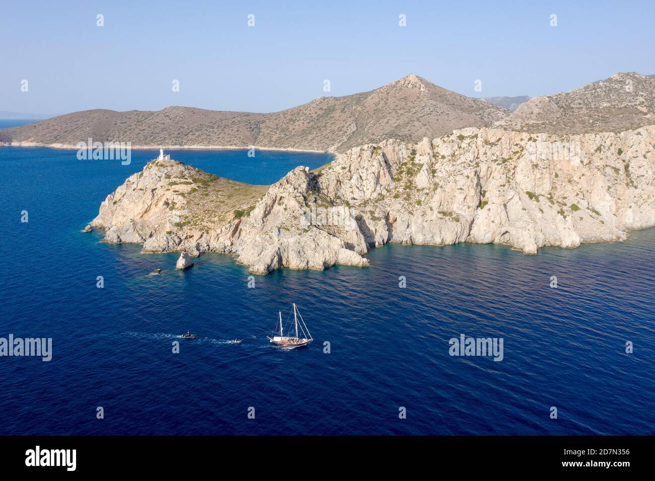 Vue aérienne de Cape Knidos Datça Peninsula Turquie Banque D'Images