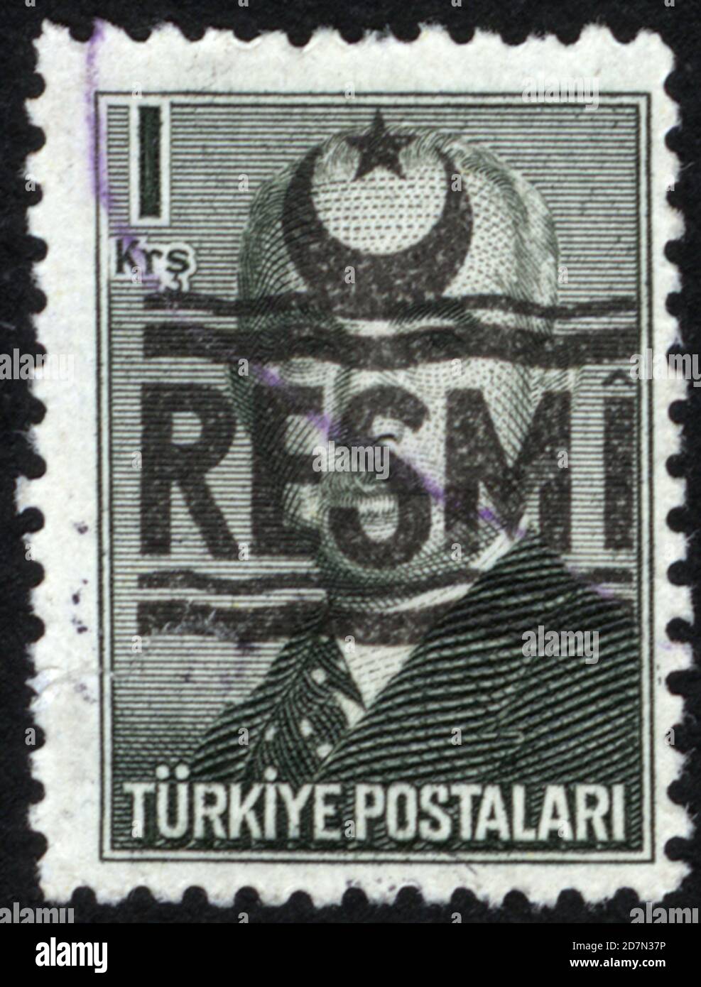 République de Turquie. Timbre-poste de la République de Turquie. Timbre historique de la République de Turquie. Un timbre-poste imprimé en République de Turquie. Banque D'Images