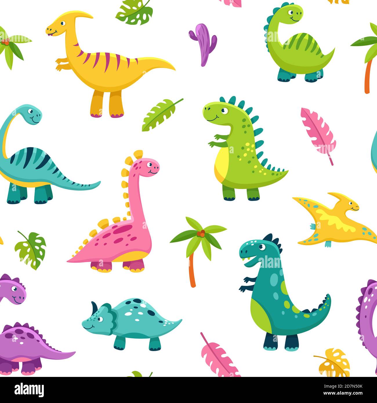 Motif Dinosaure Sans Couture Dessin Anime Mignon Bebe Dino Monstres Droles Jurassic Animaux Sauvages Dragon Dinosaures Vecteur Enfants Textile Art Illustration Du Motif De Tissu Dragon Et Dino Reptile Animal Image Vectorielle