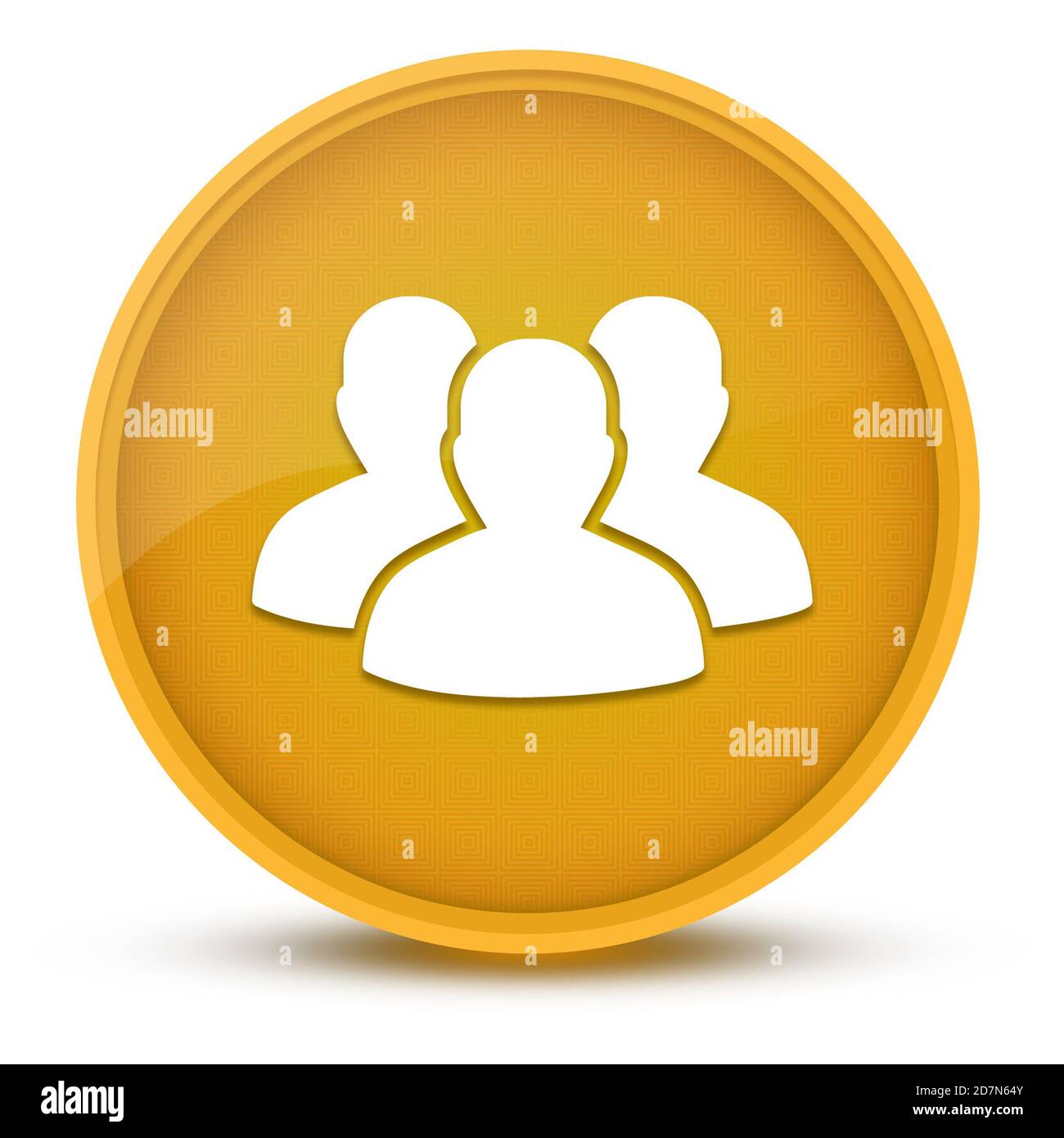 Groupe d'utilisateurs luxueux bouton rond jaune brillant illustration abstraite Banque D'Images