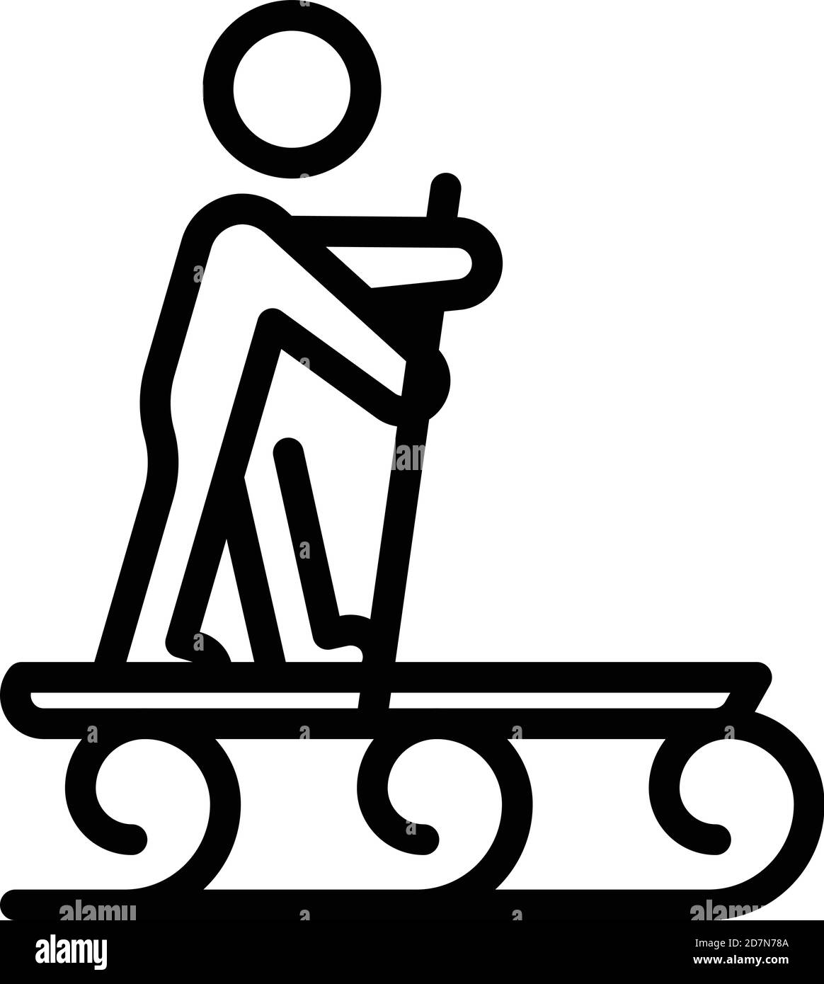 Icône Wave sup Surf. Outline wave sup Surfing vector icon for web design isolé sur fond blanc Illustration de Vecteur