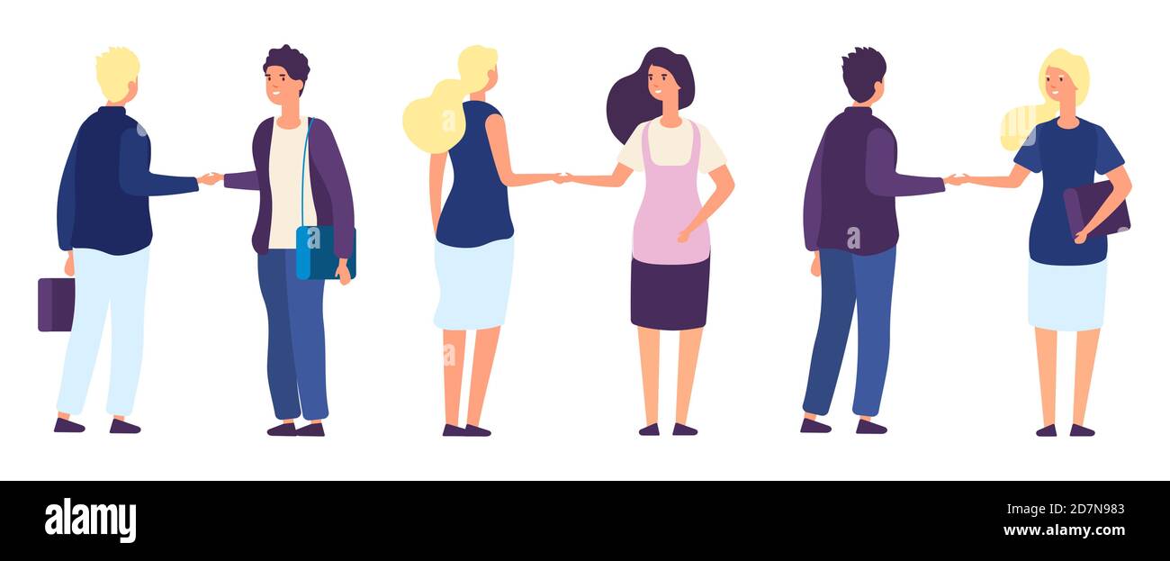 Partenariat d'affaires. Les hommes d'affaires et les femmes d'affaires Vector se secouent la main. Illustration de l'accord de partenariat commercial, succès homme d'affaires poignée de main Illustration de Vecteur