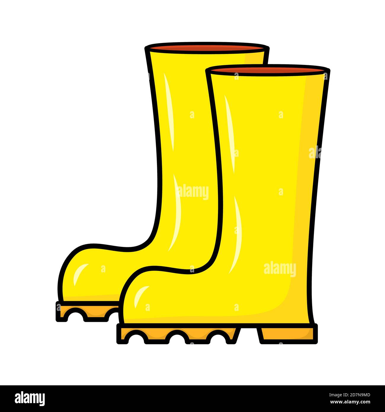 Illustration de la bande dessinée Wellington Boots isolée sur fond blanc.  Jeu de bottes de pluie clip art vectoriel Image Vectorielle Stock - Alamy