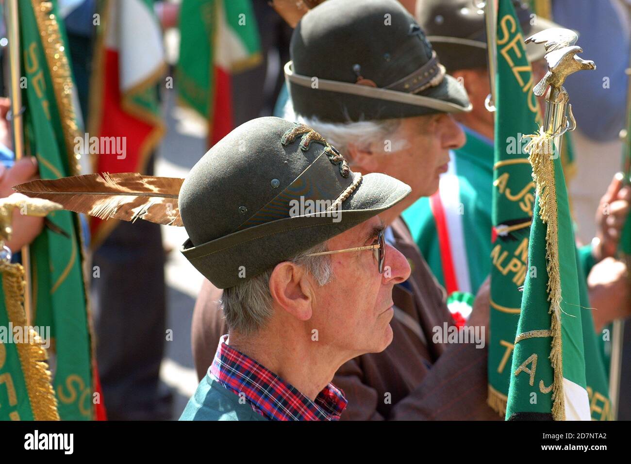 Castelnuovo don Bosco, Piémont/Italie -04/07/2019- 90° rassemblement d'Alpini, le corps d'infanterie de guerre de montagne de l'armée italienne. Banque D'Images