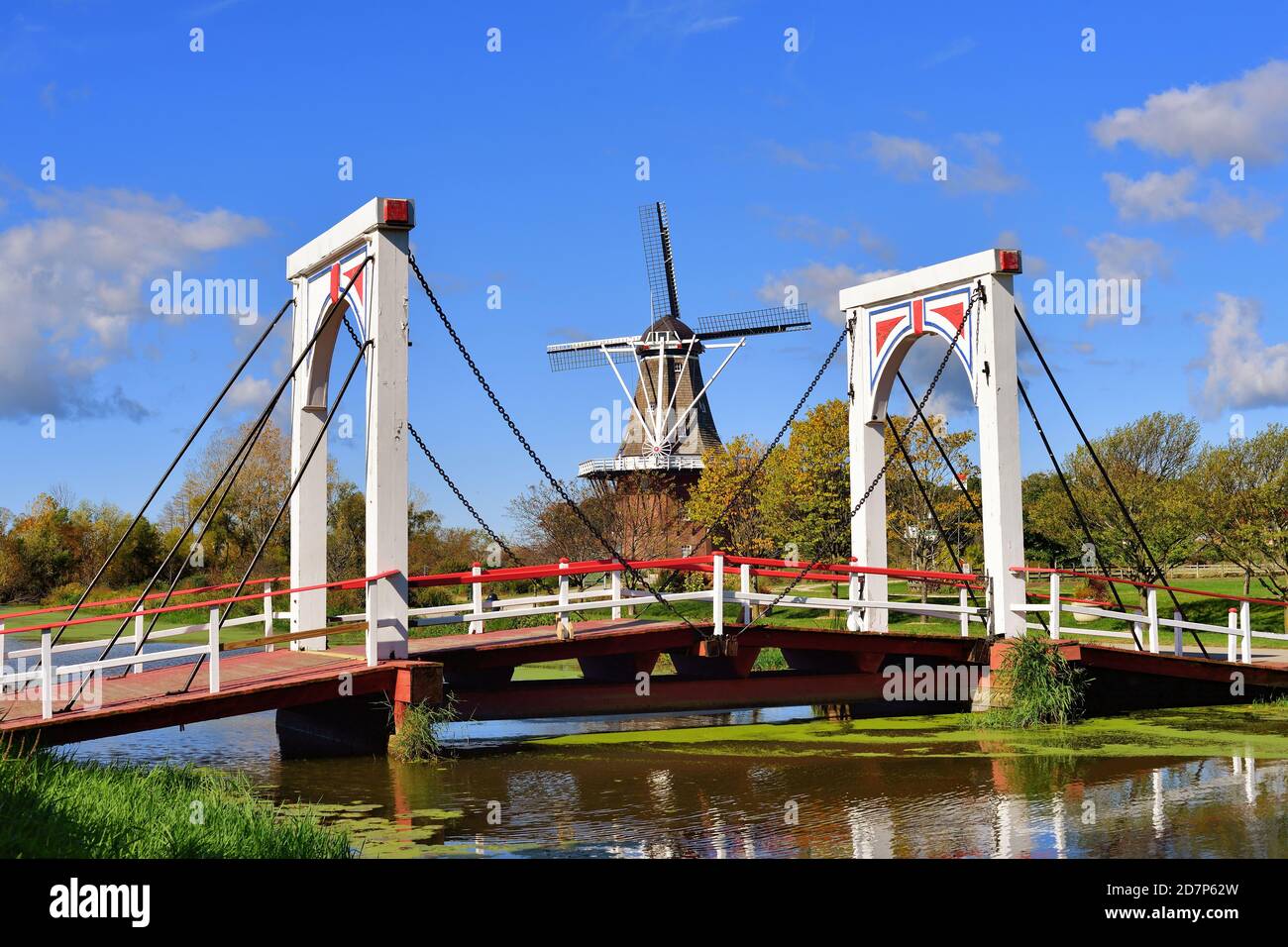 Pays-Bas, Michigan, États-Unis. Windmill Island Gardens, en Hollande, au Michigan, est dédié au patrimoine et à la culture néerlandais. Banque D'Images