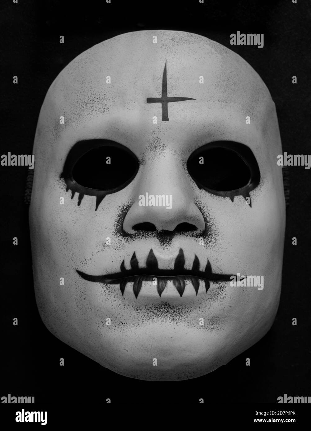 Masque de visage Killer série blanc isolé de la couleur noire Banque D'Images