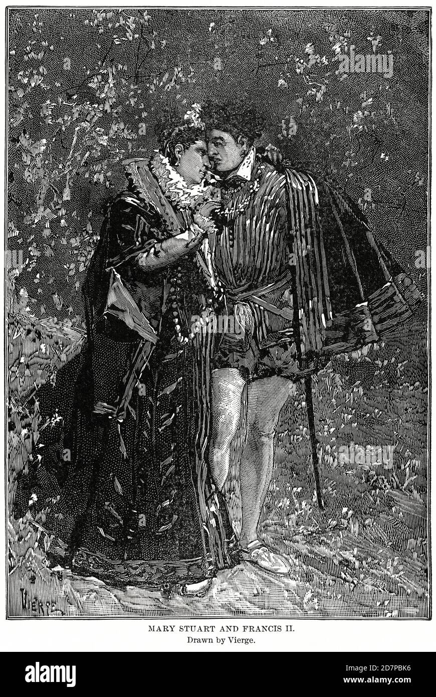 Mary Stuart et Francis II, dessiné par Vierge, Illustration, Histoire du monde de Ridpath, Volume III, par John Clark Ridpath, LL. D., Merrill & Baker Publishers, New York, 1897 Banque D'Images