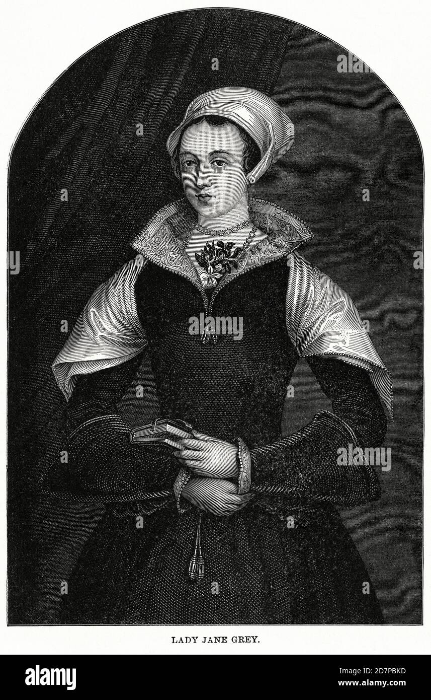 Lady Jane Gray, Illustration, Histoire du monde de Ridpath, Volume III, par John Clark Ridpath, LL. D., Merrill & Baker Publishers, New York, 1897 Banque D'Images