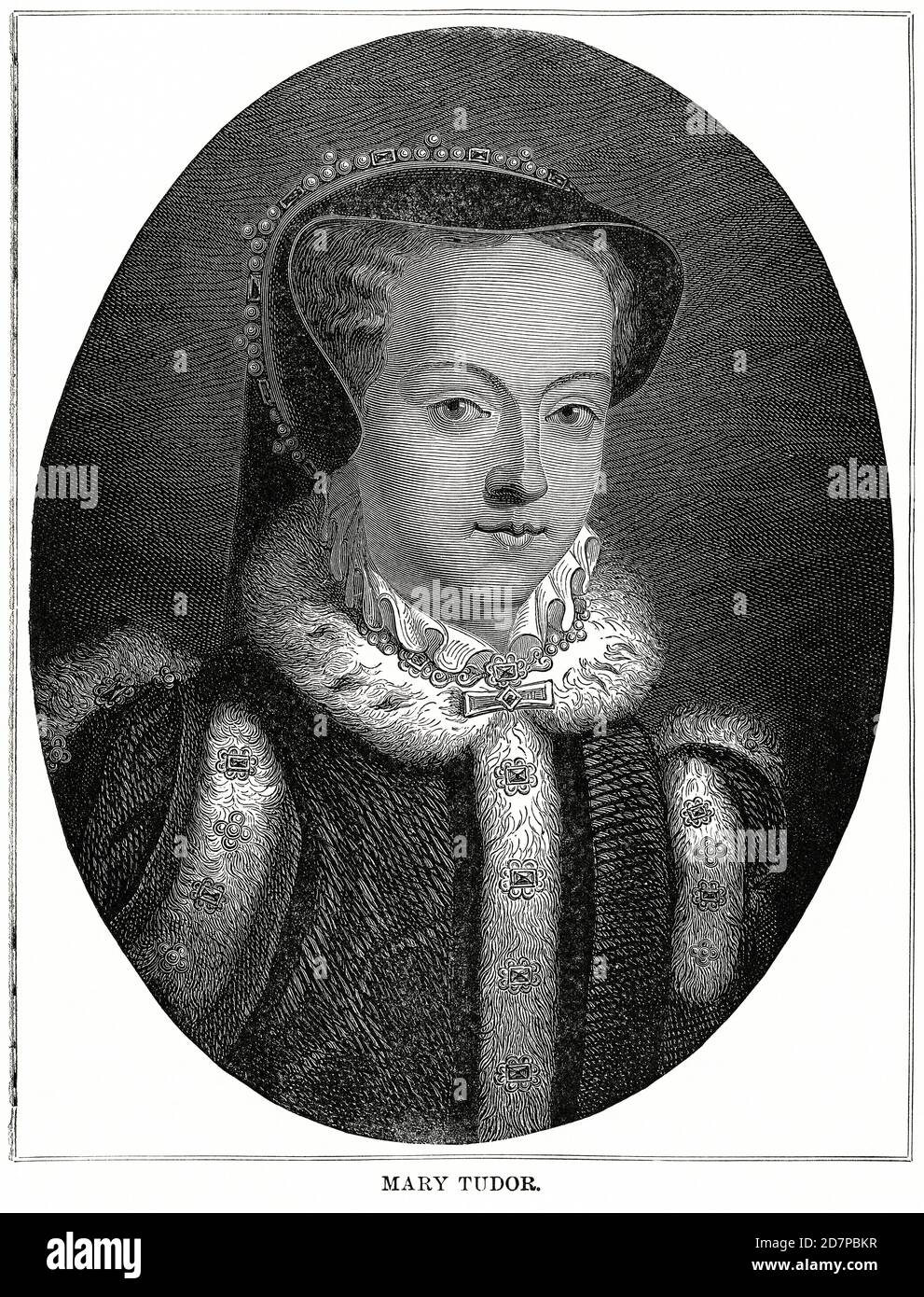 Mary Tudor (Mary I), illustration, Histoire du monde de Ridpath, Volume III, par John Clark Ridpath, LL. D., Merrill & Baker Publishers, New York, 1897 Banque D'Images