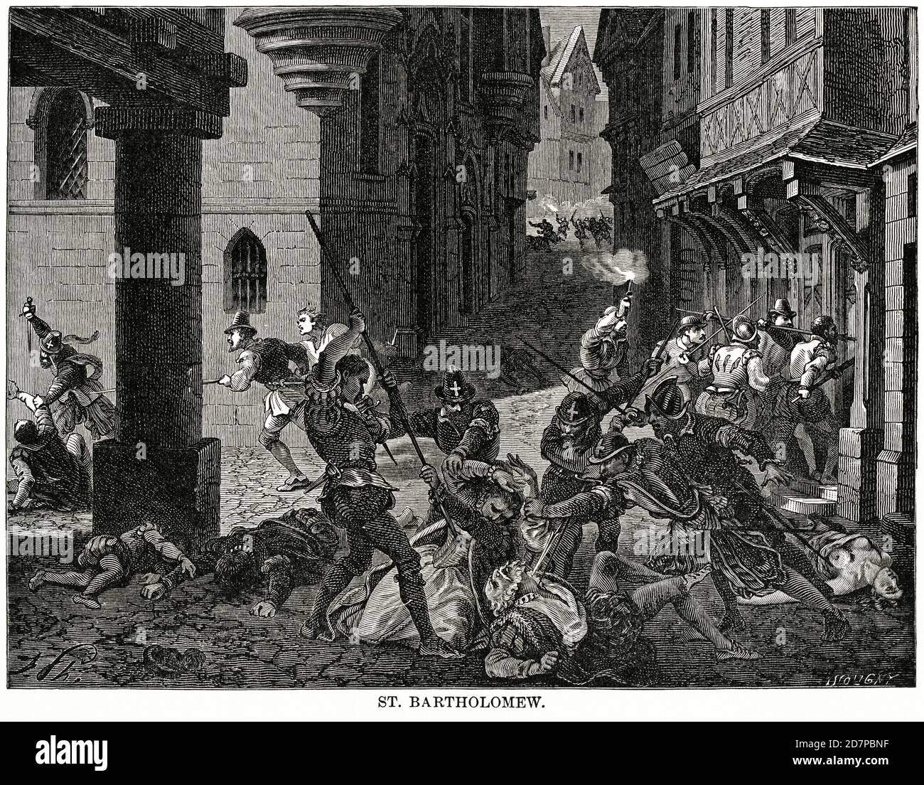 St. Bartholomew St. Bartholomew's Day massacre), illustration, Ridpath's History of the World, Volume III, par John Clark Ridpath, LL. D., Merrill & Baker Publishers, New York, 1897 Banque D'Images