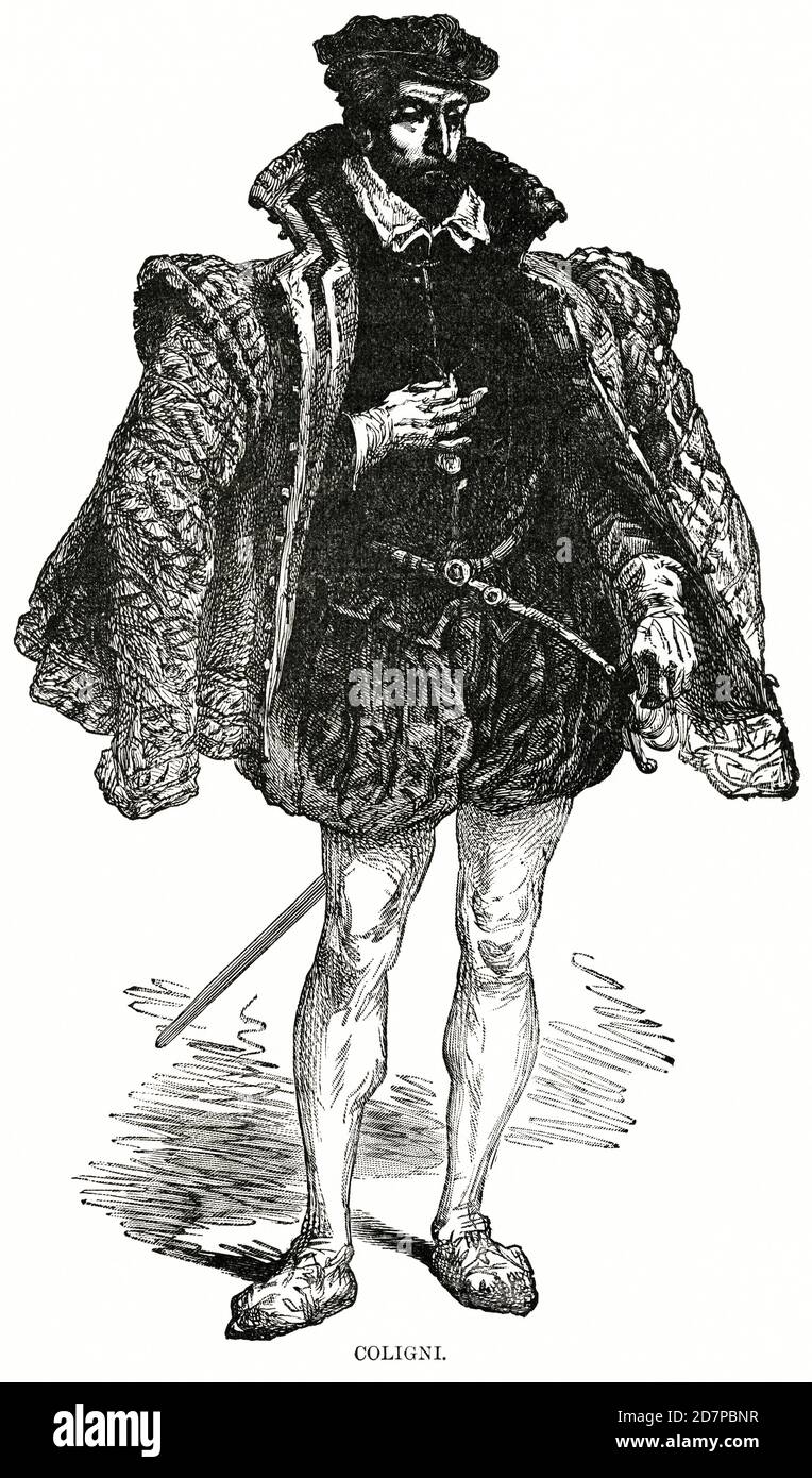 Coligni (Gaspard de Coligny), Histoire du monde de Ridpath, Volume III, par John Clark Ridpath, LL. D., Merrill & Baker Publishers, New York, 1897 Banque D'Images