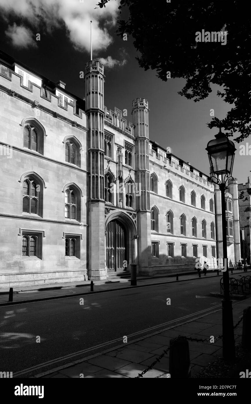 Façade du Corpus Cristi College, Trumpington Street, Cambridgeshire, Angleterre, Royaume-Uni Banque D'Images